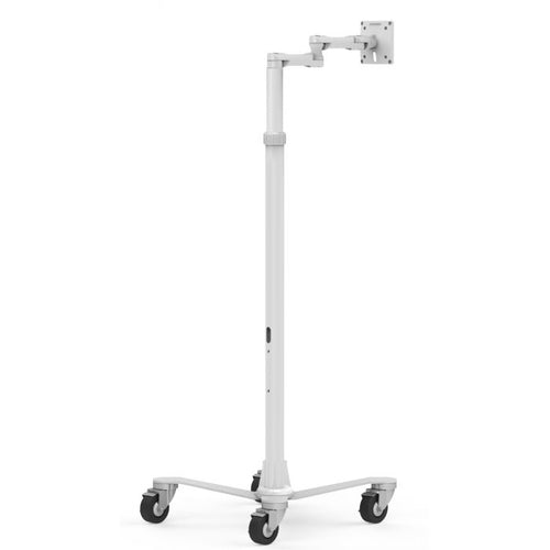 Medical Rolling Cart VESA Compatible Adjustable Height White
