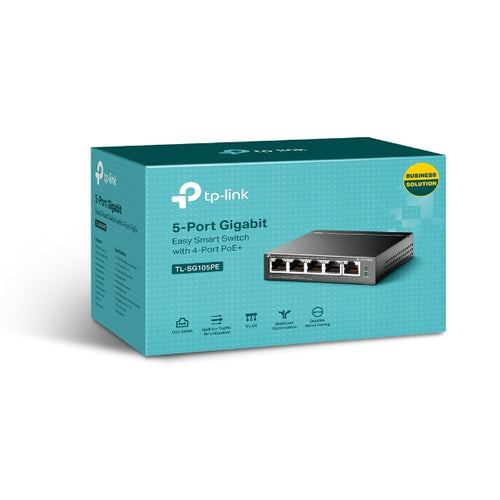 Network Switch TP-Link TL-SG105PE 5-Port Gigabit PoE+ Managed L2 - TL-SG105PE