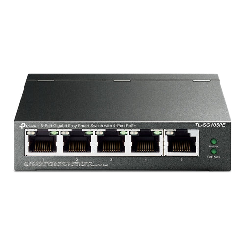 Network Switch TP-Link TL-SG105PE 5-Port Gigabit PoE+ Managed L2 - TL-SG105PE