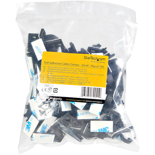 Cable Management Clips StarTech.com 100 Pack Black Nylon Self-Adhesive