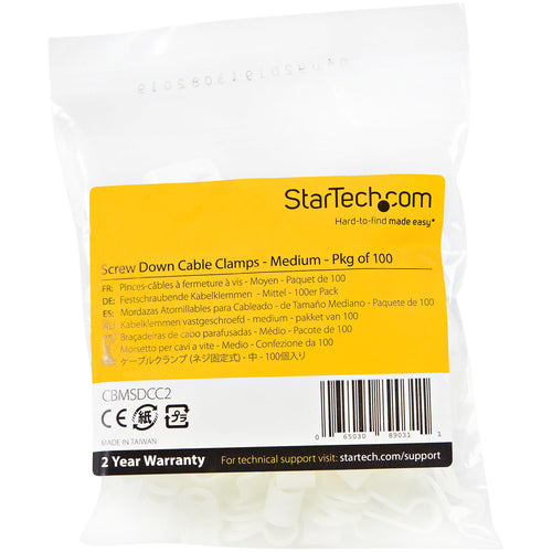 Cable Clamp StarTech.com CBMSDCC2 6.35mm Bundle Nylon 100 Pack