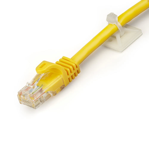 Cable Tie Mounts 100 Pack Adhesive Nylon Plastic White 4.6mm
