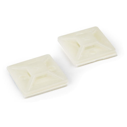 Cable Tie Mounts 100 Pack Adhesive Nylon Plastic White 4.6mm