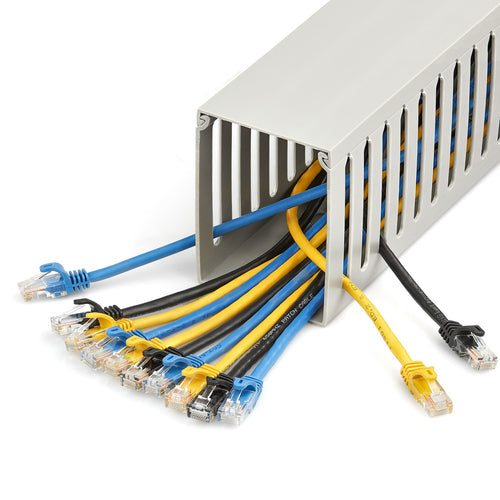 StarTech.com Cable Organizer - Open Slot Raceway, 3"W x 3-7/8"H, 6.5ft Length, PVC, Grey