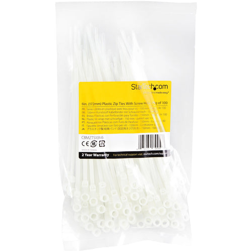 Cable Tie StarTech.com CBMZTS10N6 6-Inch Nylon 40lbs 100-Pack