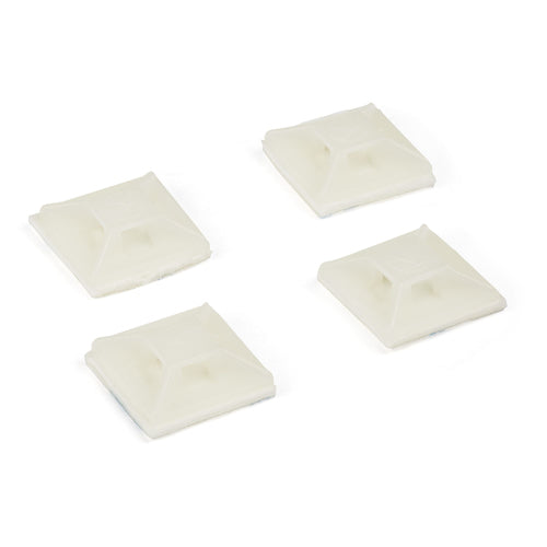 Cable Tie Mounts Adhesive Pack 100 pcs Nylon/Plastic White