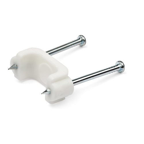 Cable Clips 100 Pack for Ethernet AV Coax Wires Durable Nail-in