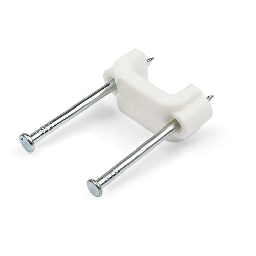 Cable Clips 100 Pack for Ethernet AV Coax Wires Durable Nail-in