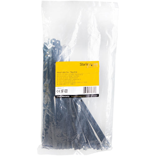 StarTech.com CBMMCT Metal Cable Ties - 9" Length, 100lb Strength, Detectable, 50 Pack