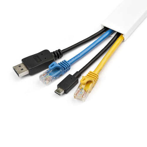 StarTech.com CBMWWD3211 Cable Organizer - Solid Cable Management Raceway - 3ft - White - PVC