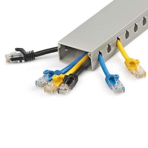 StarTech.com CBMWD5025 Cable Organizer | 6.5ft Cable Management Raceway | Grey PVC