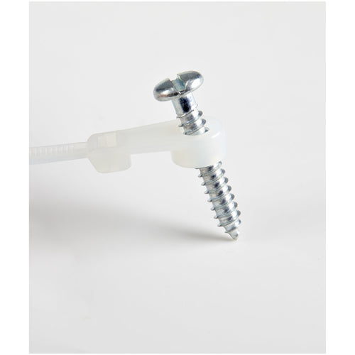 Cable Ties with Mounting Hole 4 Inch Nylon 66 18lb Tensile Strength White Pack of 100