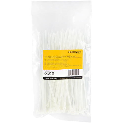 Cable Tie StarTech.com CBMZT6N 100-Pack 6-Inch Nylon 40lb Strength