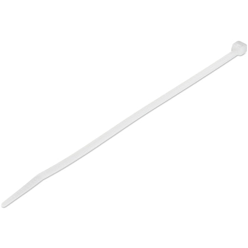 StarTech 8 Inch White Nylon Cable Ties, 50 Pack - Heavy-Duty 50lb Zip Ties