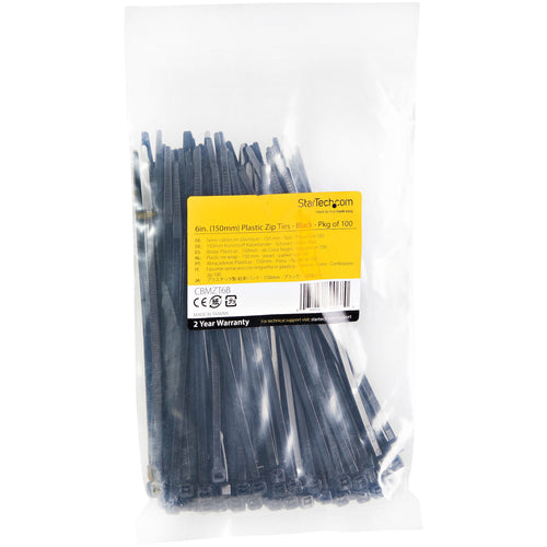 Cable Ties StarTech.com CBMZT6B 100-Pack 6-Inch Nylon 40lbs