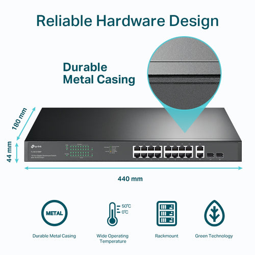 Ethernet Switch TP-Link TL-SG1218MP 18-Port PoE Unmanaged Rackmount