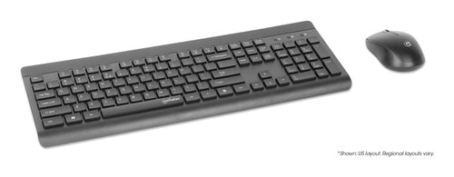 Manhattan MWK7350 Wireless Keyboard and Mouse Combo - Black - Full-Size - 1200 dpi