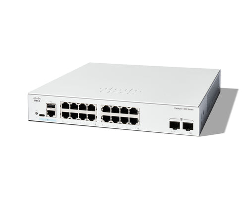 Network Switch Cisco Catalyst 1300-16T-2G 16-Port Gigabit 2x SFP Managed L2/L3 - C1300-16T-2G