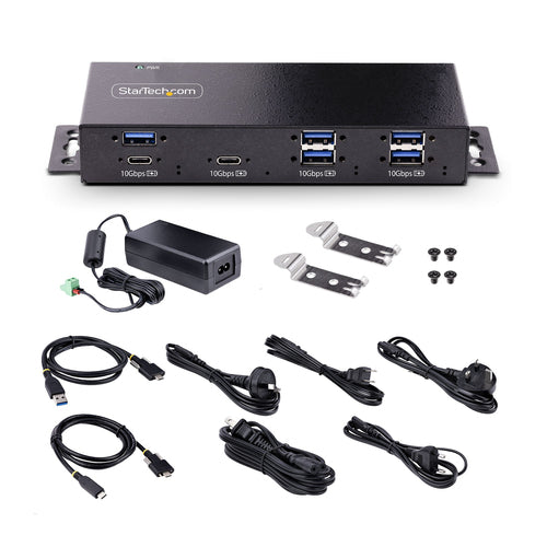 USB Hub StarTech.com HB31C5A2CME 7-Port 10Gbps Metal Mountable 5x USB-A 2x USB-C - HB31C5A2CME