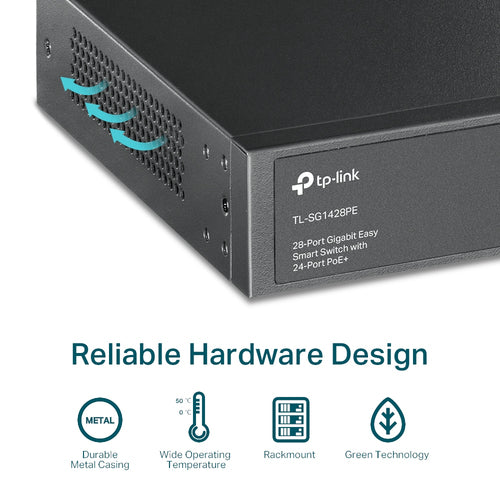 28-Port Gigabit Managed Switch TP-Link TL-SG1428PE PoE+ Rack Mount