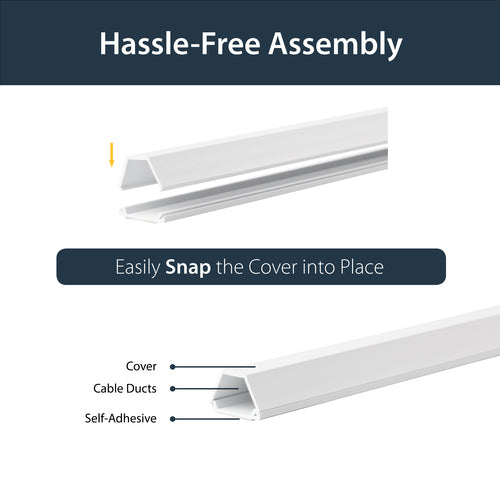 Cable Raceway Duct 6ft 2-Piece Mounting Kit White PVC
