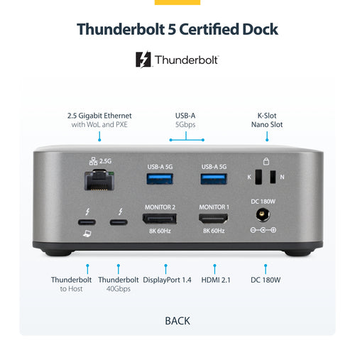 StarTech.com 215UE-TB5USB4DOCK laptop dock/port replicator
