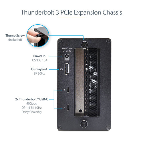 Thunderbolt 3 PCIe Expansion Chassis Dual Slot 8K Output for Laptops