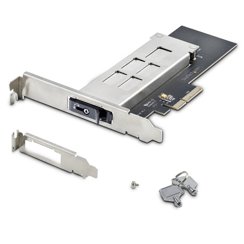 M.2 NVMe SSD to PCIe x4 Mobile Rack Black Silver Tool-less Installation