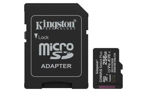microSDXC Kingston Technology Canvas Select Plus Gen3 256GB 150MB/s A1 Class 10 UHS-I - SDCS3/256GB