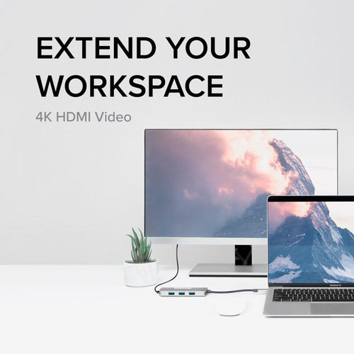 USB-C Hub 7-in-1 Plugable Technologies Driverless 4K HDMI 3 USB 3.0 SD Card Reader 100W Charging