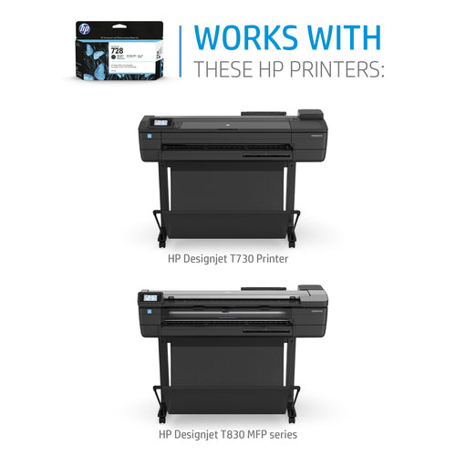 HP 728 300-ml Matte Black DesignJet Ink Cartridge print head