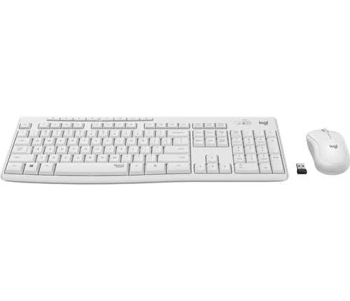 Wireless Full-Size Keyboard with Mouse - Logitech RF White