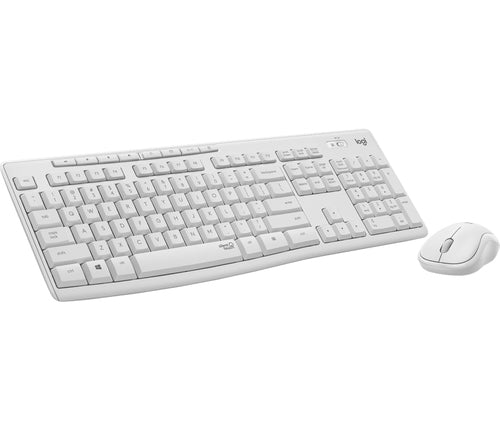 Wireless Full-Size Keyboard with Mouse - Logitech RF White