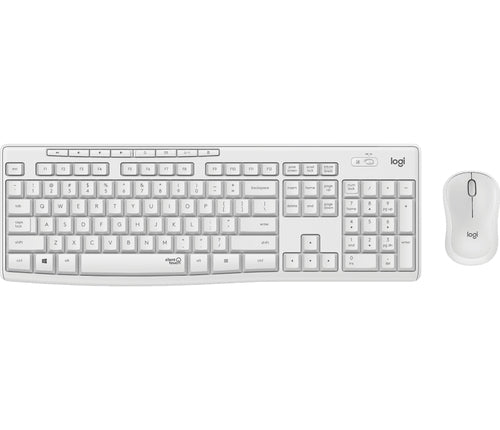 Wireless Full-Size Keyboard with Mouse - Logitech RF White