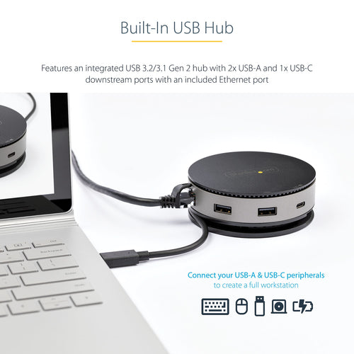 Laptop Dock StarTech.com DKT31CHDVCM USB-C 4K HDMI 10Gbps