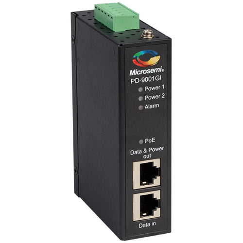 10 Gigabit PoE Adapter Microchip Technology PD-9001GI/DC Ethernet 802.3at Black