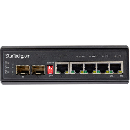 Network Switch StarTech IES1G52UP12V 6-Port Gigabit PoE+ 30W SFP Unmanaged