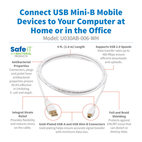 Tripp Lite U030AB-006-WH USB cable
