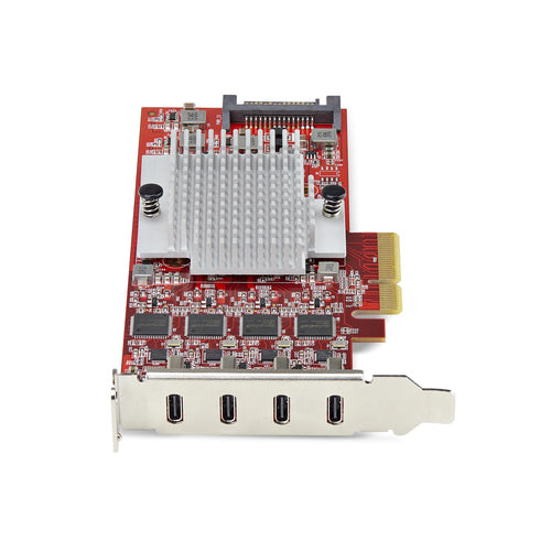 4-Port USB Type-C PCIe Expansion Card 10Gbps Red