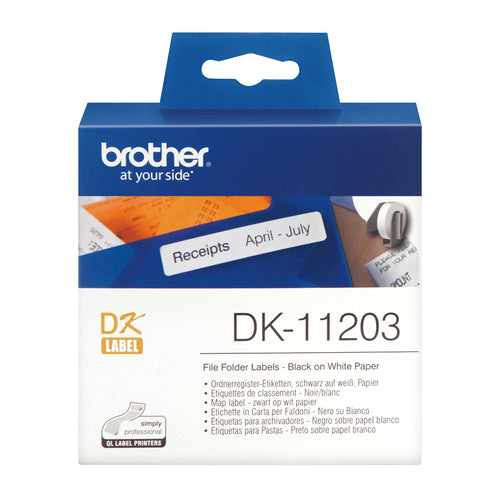Label Maker Tape Brother DK-11203 Black on White Direct Thermal - DK11203