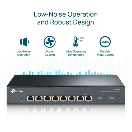10G Unmanaged Ethernet Switch TP-Link 8-Port Rackmount 1U