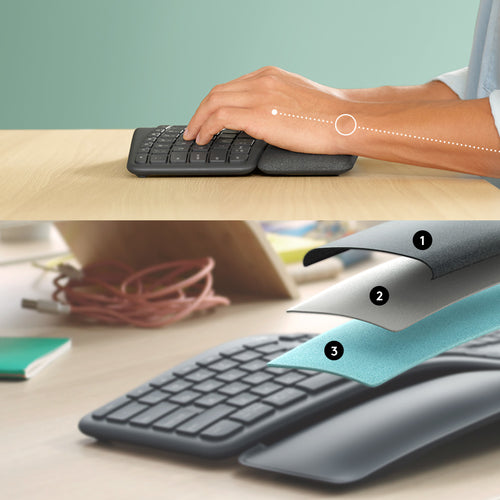 Wireless Keyboard Logitech ERGO K860 Full-size QWERTY Bluetooth Graphite - 920-010108