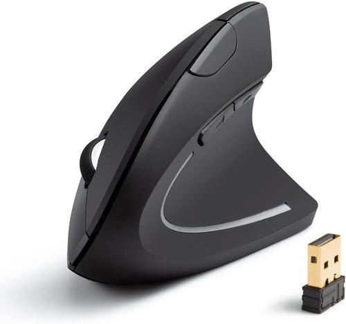 Wireless Vertical Optical Mouse 1600 DPI Black Anker