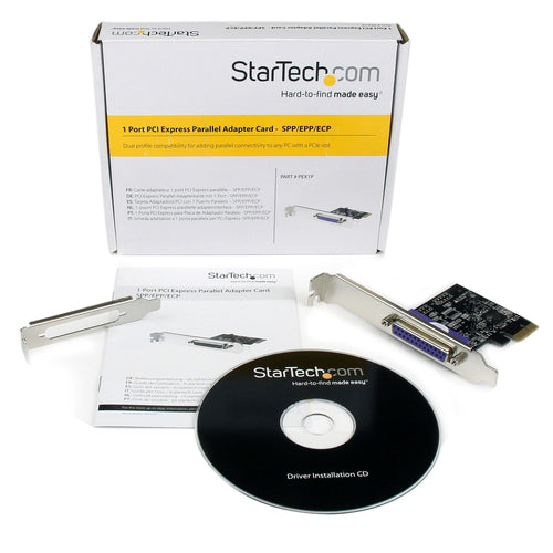 PCIe Parallel Card StarTech PEX1P2 DB25 Black Steel Standard Low Profile