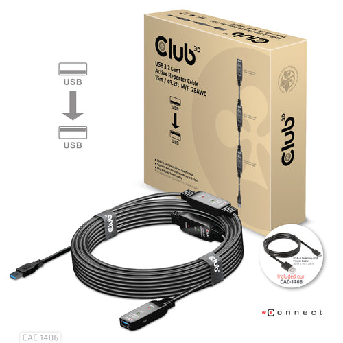 USB Repeater Cable CLUB3D CAC-1406 15m 5 Gbit/s USB A to A