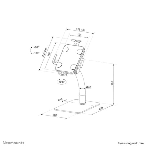 Tablet Security Enclosure Neomounts DS15-625BL1 Lockable Universal Steel 7.9-11" - DS15-625BL1