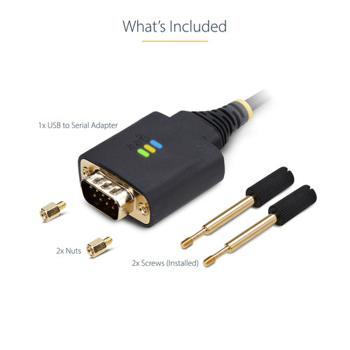 USB to Serial Adapter Cable 6.6ft with FTDI IC Black