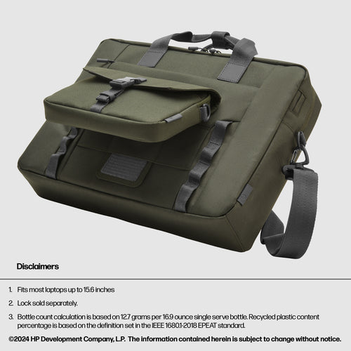HP 15.6" Modular Laptop Bag - Lightweight Messenger Case for Business