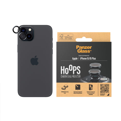 PanzerGlass ® Hoops® Camera Lens Protector Black iPhone 15 | 15 Plus