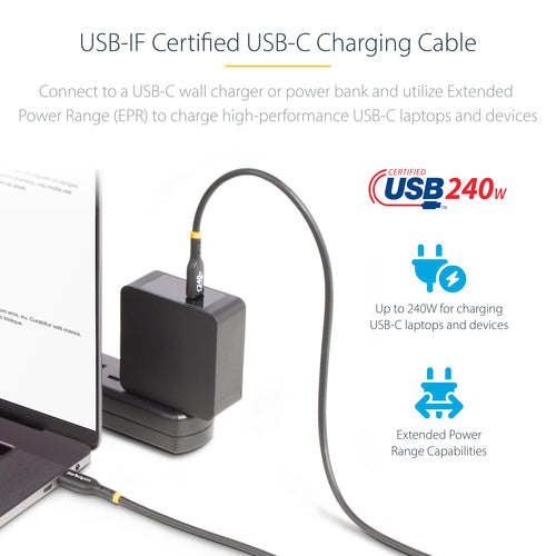 USB-C Charging Cable StarTech 4m USB-IF 240W PD EPR USB 2.0 - USB2EPR4M